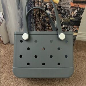 Stylish Gray rubber small Tote Bag